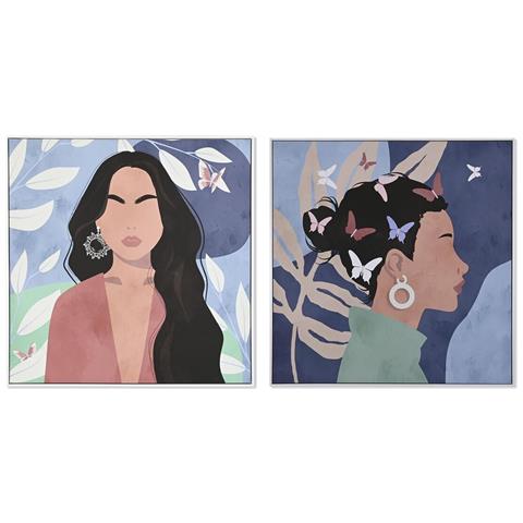 Quadro Dkd Home Decor 103 X 4,5 X 103 Cm Donna Scandinavo (2 Unità) - Foto 1