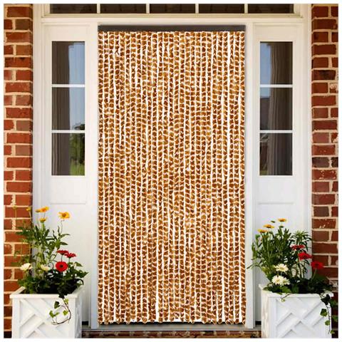 Tenda Antimosche Ocra E Bianca 90x200 Cm In Ciniglia - Foto 2