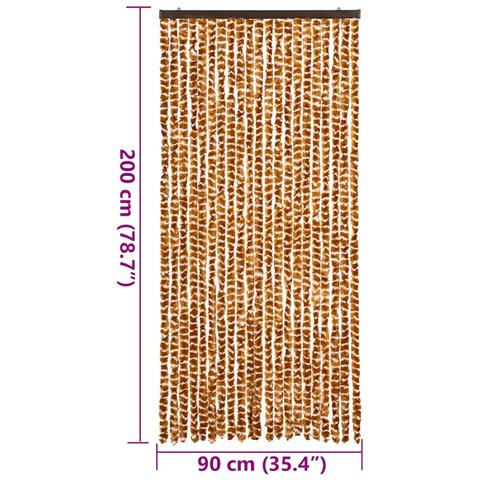 Tenda Antimosche Ocra E Bianca 90x200 Cm In Ciniglia - Foto 7