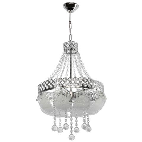 Lampada Da Soffitto Sare Mdl3550 Argento Vetro Decorato E Pietre Effetto Cristallo - Foto 1