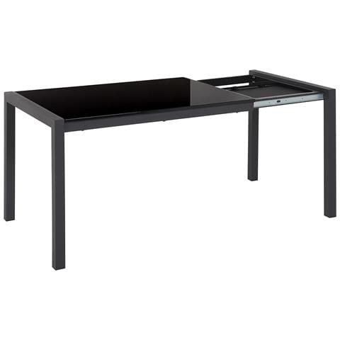 Tavolo Da Pranzo Estensibile Nero 120/160 X 80 Cm Granada - Foto 6