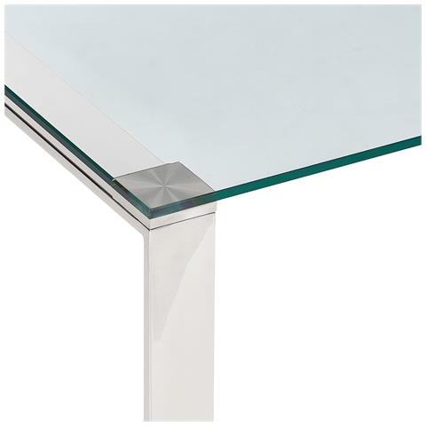 Tavolino Consolle Tilon Vetro Temperato Argento - Foto 2