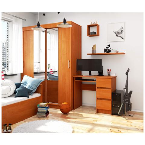 Scrivania per computer A6 destro, 3 cassetti, 90x50x77 cm, Colore Ontano - Foto 6