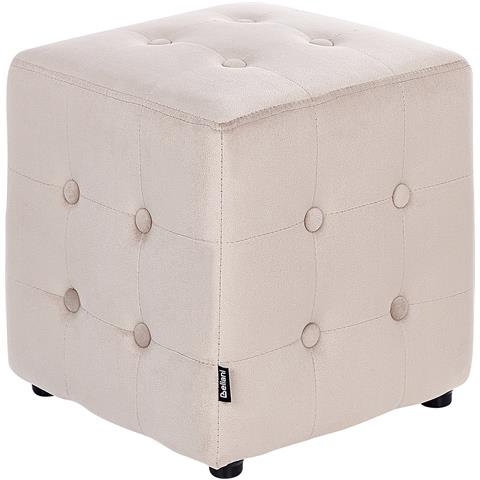 Pouf Wisconsin Velluto Beige Chiaro - Foto 2