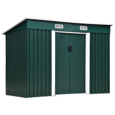 Casetta Porta Attrezzi In Acciaio, Capanno Da Giardino Con 2 Porte Scorrevoli, 261x133x182cm - Foto 1