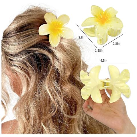 Fermagli Per Capelli Con Fiori, Confezione Da 4 Yellow /blue /purple /pink - Foto 6