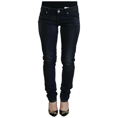 Jeans Casual Da Donna Slim Fit A Vita Bassa In Cotone Blu - W26 - Foto 1
