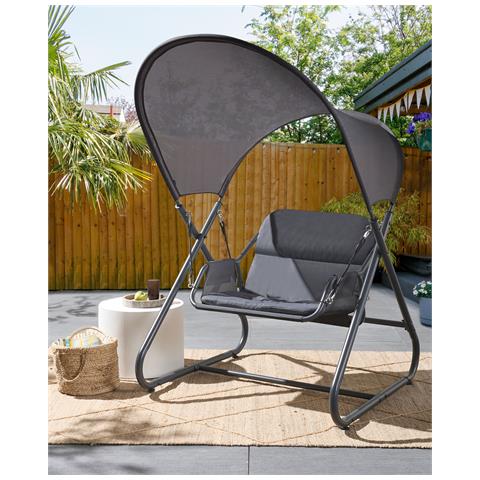 Dondolo Da Giardino Solagna Metallo Grigio Scuro - Foto 1