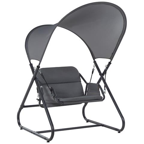 Dondolo Da Giardino Solagna Metallo Grigio Scuro - Foto 2