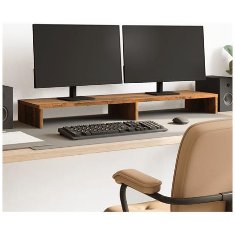 Supporto Per Monitor Legno Vecchio 100x27x10 Cm In Truciolato - Foto 1