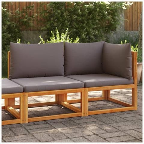 Divano Da Giardino Con Cuscini 2 Posti Legno Massello Di Acacia - Foto 1