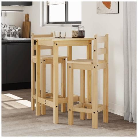 Set Da Bar 3 Pz In Legno Massello Di Pino - Foto 1