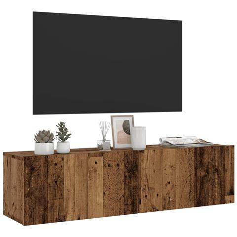 Mobile Tv A Parete Legno Antico 120x30x30 Cm In Truciolato - Foto 1
