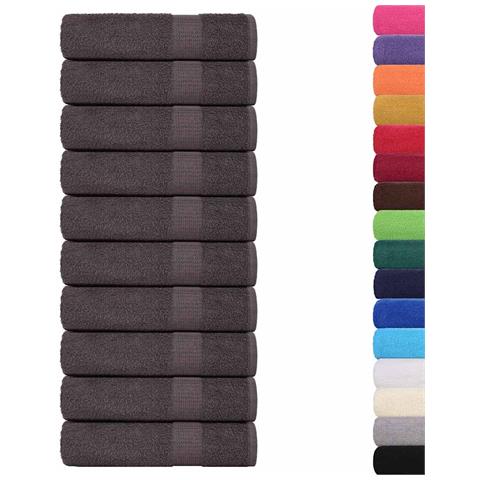Asciugamani 10 Pz Antracite 50x100 Cm 360 G/m 100% Cotone - Foto 2