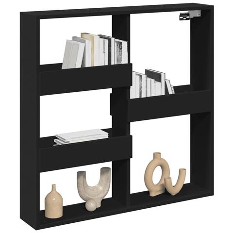 Armadietto A Muro Nero 80x15x80 Cm In Legno Multistrato - Foto 3