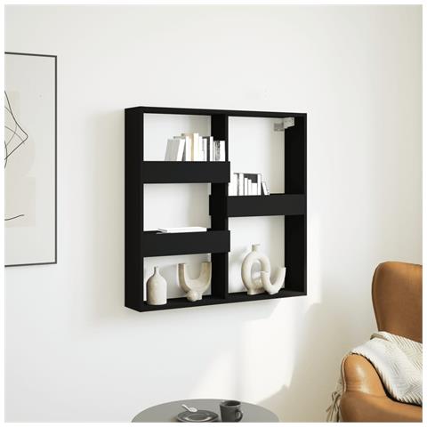 Armadietto A Muro Nero 80x15x80 Cm In Legno Multistrato - Foto 1