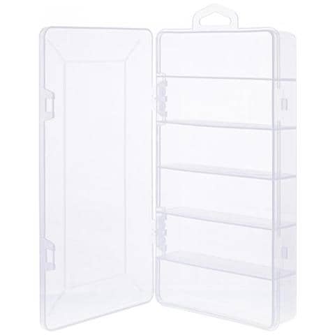 Box Portaminuteria, Plastica Trasparente. 206x107x33mm, 6 Slot, Bianco - Foto 1