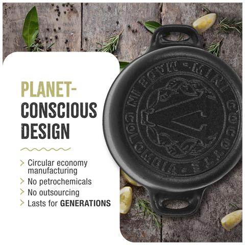 Victoria 39202 Mini Cocotte Induzione In Ghisa Smaltata 10cm, 0,3l, 1-2 Porzioni, Senza Pfoa Nero - Foto 8