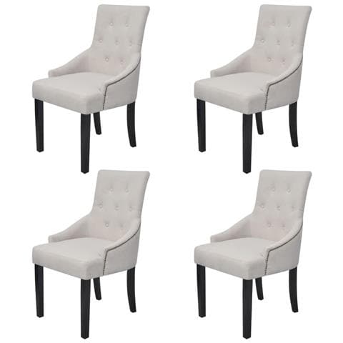 Sedie Da Pranzo 4 Pz Grigio Crema In Tessuto - Foto 2
