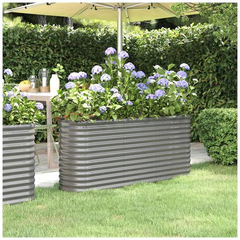 Letto Giardino Acciaio Verniciato A Polvere 152x40x68 Cm Grigio - Foto 6