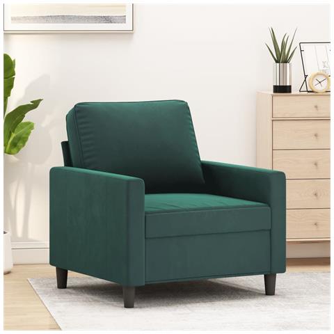 Poltrona Verde Scuro 60 cm Velluto - Foto 2