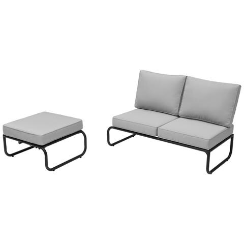 Sorrento Mobili Da Giardino Divano Modulare 2-3 Posti Grigio In Alluminio - Foto 7