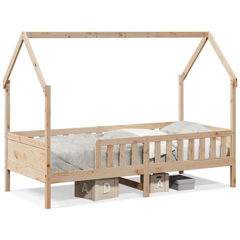 Giroletto Casetta per Bambini 90x200 cm Legno Massello di Pino - Foto 1