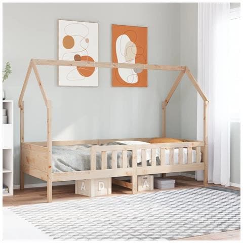 Giroletto Casetta per Bambini 90x200 cm Legno Massello di Pino - Foto 2