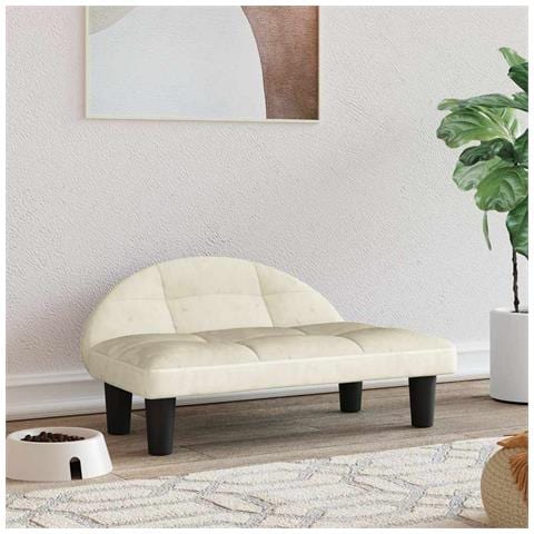 Lettino per Cani Crema 70x52x30 cm in Velluto - Foto 2