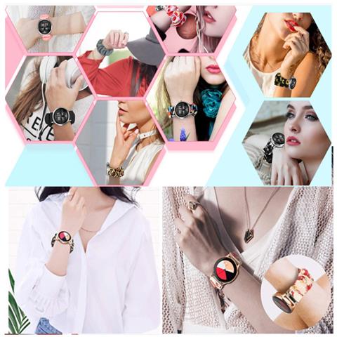 Cinturino Per Smartwatch Compatibile Con Samsung /huawei - Elastico Scrunchie Con Stampa Alla Moda 22 Mm - Foto 4