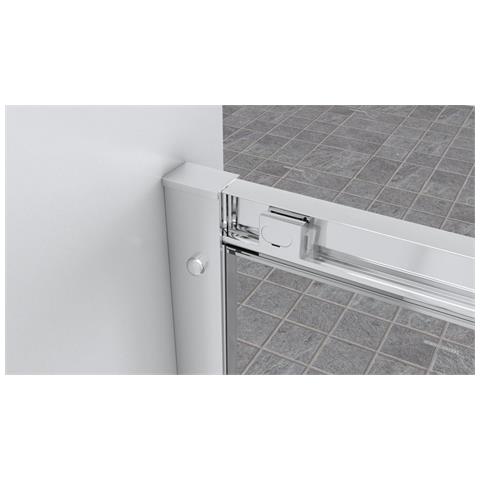 Box Doccia 2 Lati 70x130 Cm Fisso + Porta Scorrevole Apertura Centrale H195 Cm Gaia Cromato - Foto 5