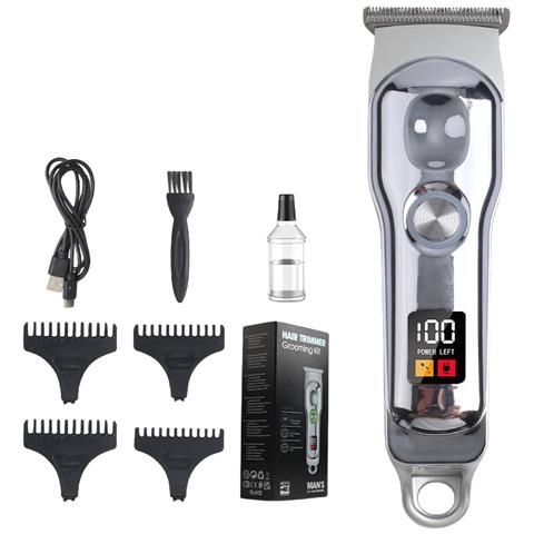 Tagliacapelli Elettrico Professionale Da Uomo: Rifinitura Perfetta Per Capelli E Barba Silver - Foto 1