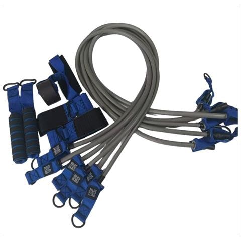 Set Di Bande Di Resistenza Multifunzionali Da 12 Pezzi (300 Lbs) Per Allenamenti A Casa Blue+orange - Foto 2