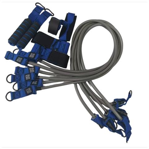 Set Di Bande Di Resistenza Multifunzionali Da 12 Pezzi (300 Lbs) Per Allenamenti A Casa Blue+orange - Foto 3