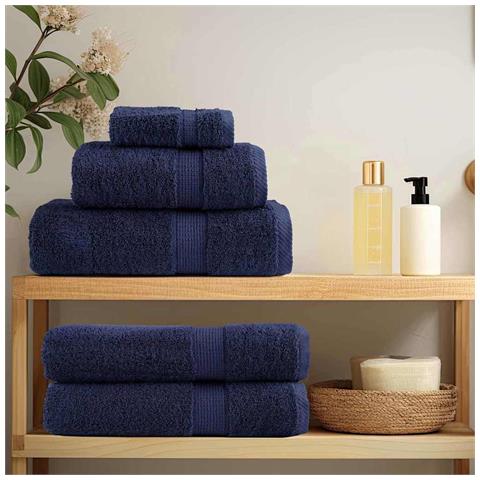 a Panni per il viso SOLUND 4 pcs Blu marino Cotone - Foto 2