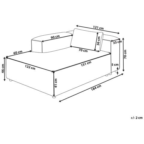 Chaise Longue Versione Destra Brande Pelle Sintetica Marrone Dorato - Foto 8