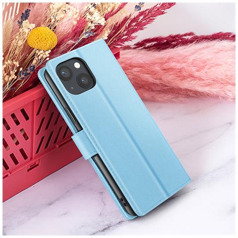 Custodia A Portafoglio Per Iphone 13 Mini, Supporto E Linguetta Magnetica, Azzurro - Foto 2