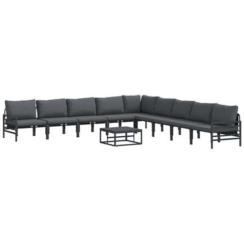 Set Divano da Giardino 10 pcs Antracite Acciaio - Foto 1
