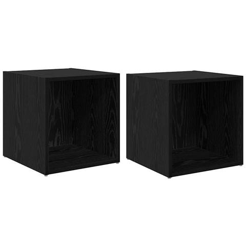 Mobile TV 2 pcs Nero 37 x 35 x 37 cm Legno multistrato - Foto 1
