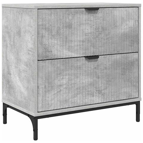Comodino Grigio cemento 63.5 x 36 x 61 cm Legno multistrato - Foto 1