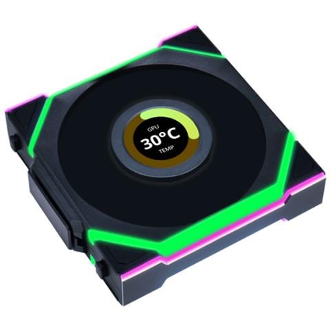 UNI FAN SL Wireless LCD 120 Case per computer Ventilatore 12 cm Nero 3 pz - Foto 2