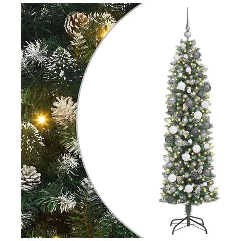 Albero di Natale Artificiale Sottile Verde 180 cm PVC - Foto 1
