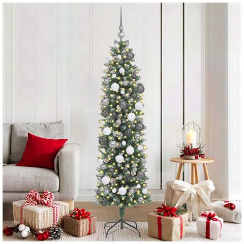 Albero di Natale Artificiale Sottile Verde 180 cm PVC - Foto 2