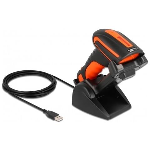 Scanner industriale di codici a barre 1D e 2D per 2,4 GHz o Bluetooth con stazione di ricarica induttiva - Foto 1