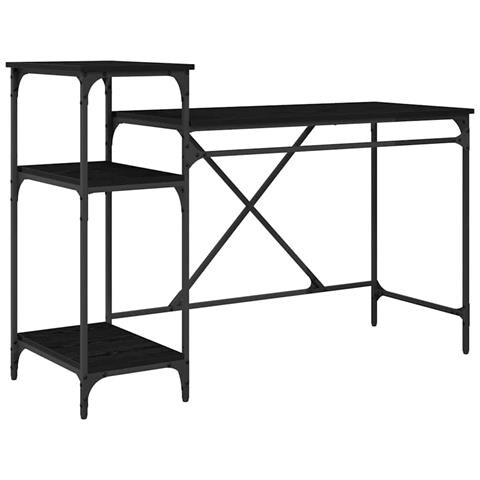 Scrivania Rovere Nero 135 x 50 x 90 cm Legno multistrato - Foto 1