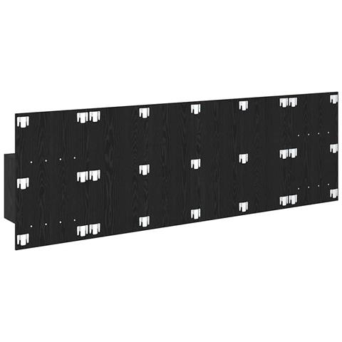 Testata con Comodino 3 pcs Rovere Nero Legno multistrato - Foto 9