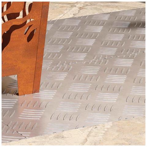 Dischi Quadrati 4 pcs Argento 90 x 40 cm Alluminio - Foto 2