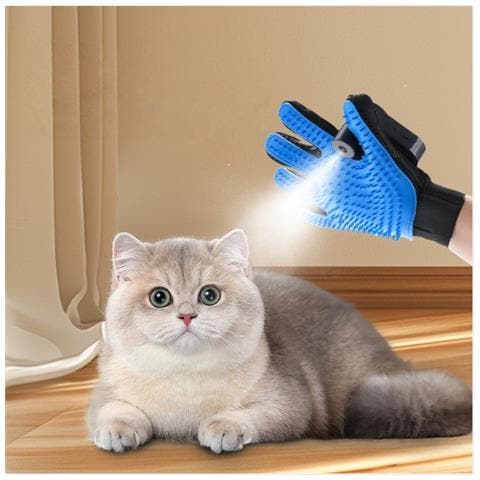 Guanto Elettrico Per La Toelettatura Degli Animali Domestici Con Nebulizzazione Spray - Niente Più Peli Volanti! Blue - Foto 2