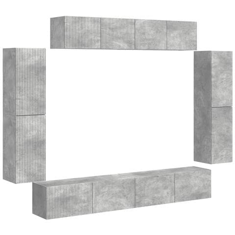 Mobile TV 8 pcs Grigio cemento - Foto 1
