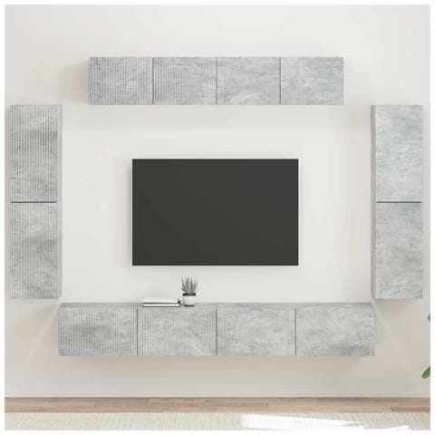 Mobile TV 8 pcs Grigio cemento - Foto 2